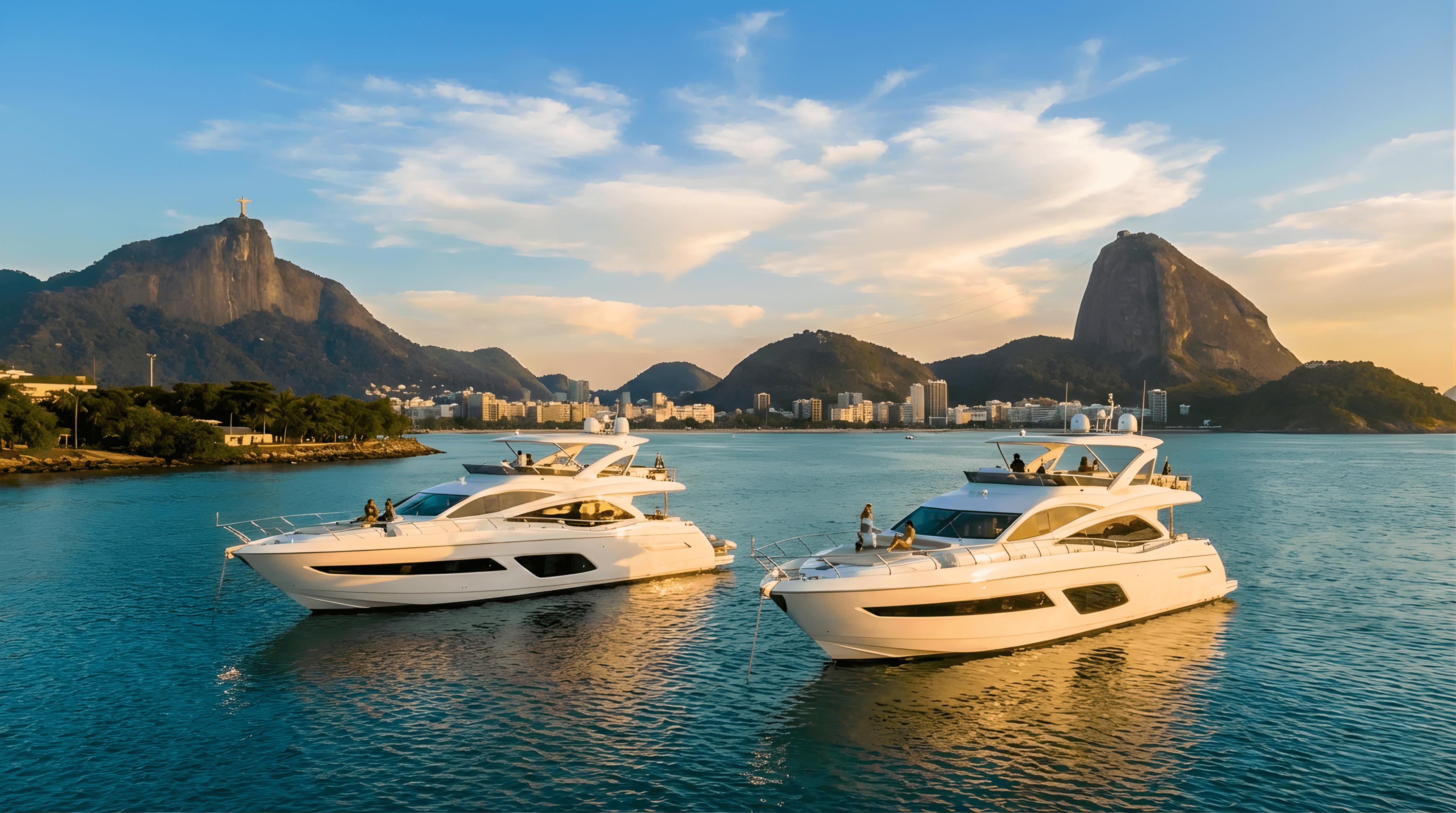 Casal aproveitando experiência náutica premium